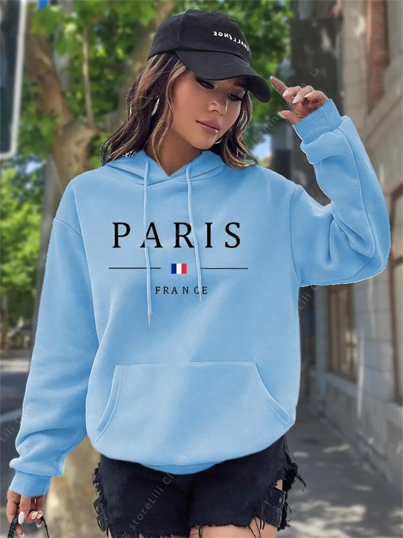 PARIS 그래픽 레터 후드티 여성용 후드 스웨트셔츠  - Winter Clothing Drawing 리뷰 및 가격